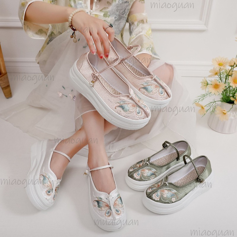 Embroidery Fabric - أحذية نسائية بنمط صيني مطرزة بنعل
