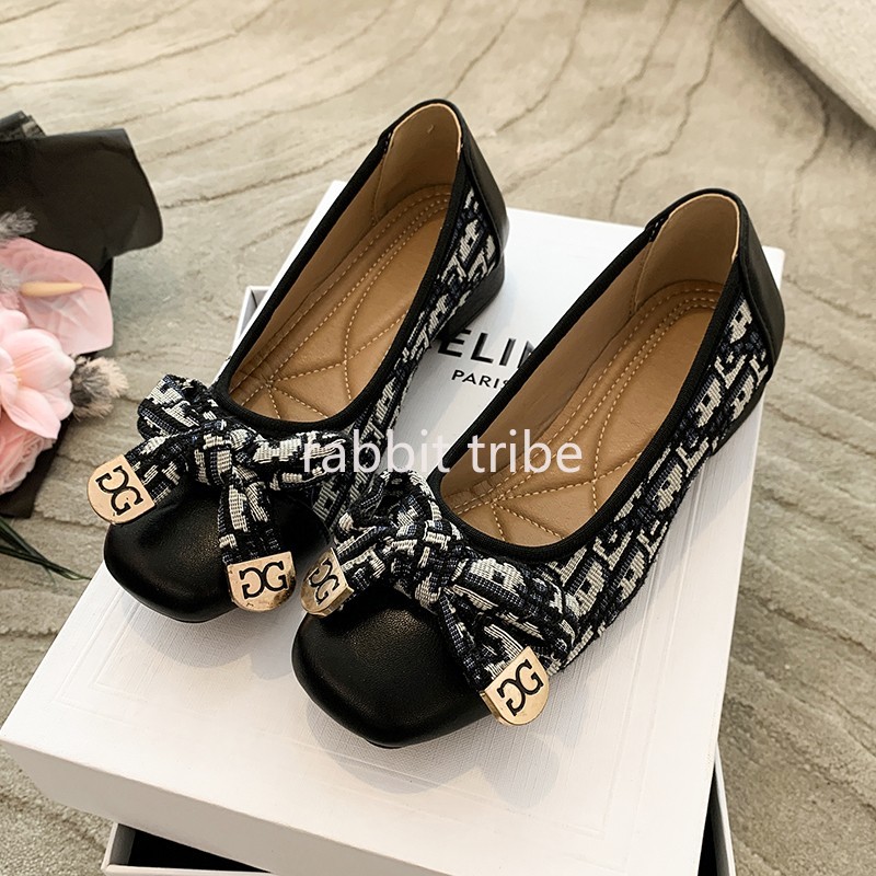 Embroidery Print - أحذية نسائية فرنسية مريحة فردية للنساء،