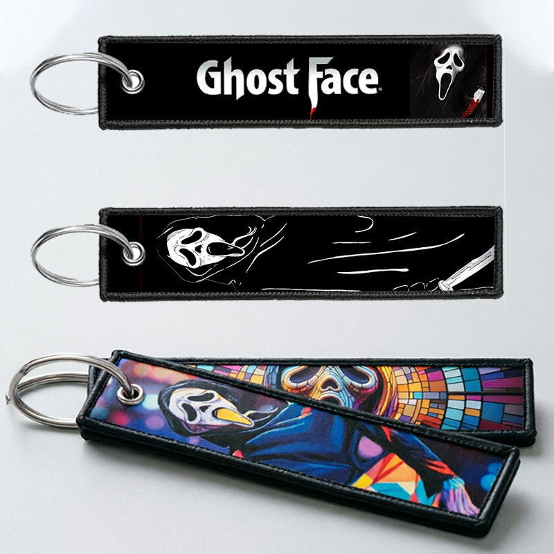 Embroidery Gift Ideas - سلسلة مفاتيح GHOST FACE للرجال والنساء،