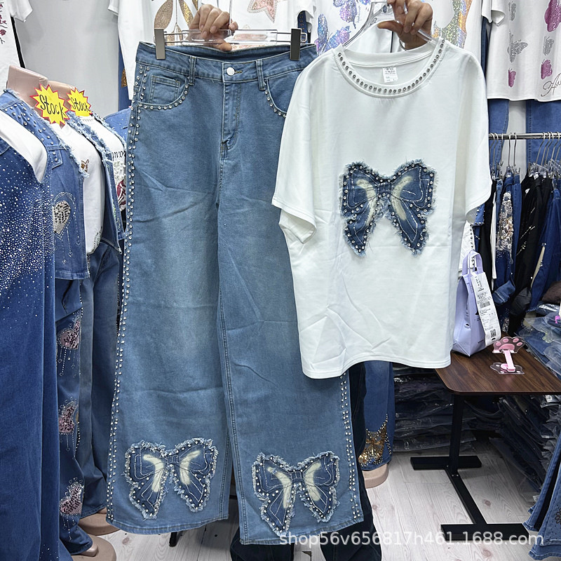 Embroidery Blouse - جديد الربيع الصيف فضفاض المرأة قطعتين