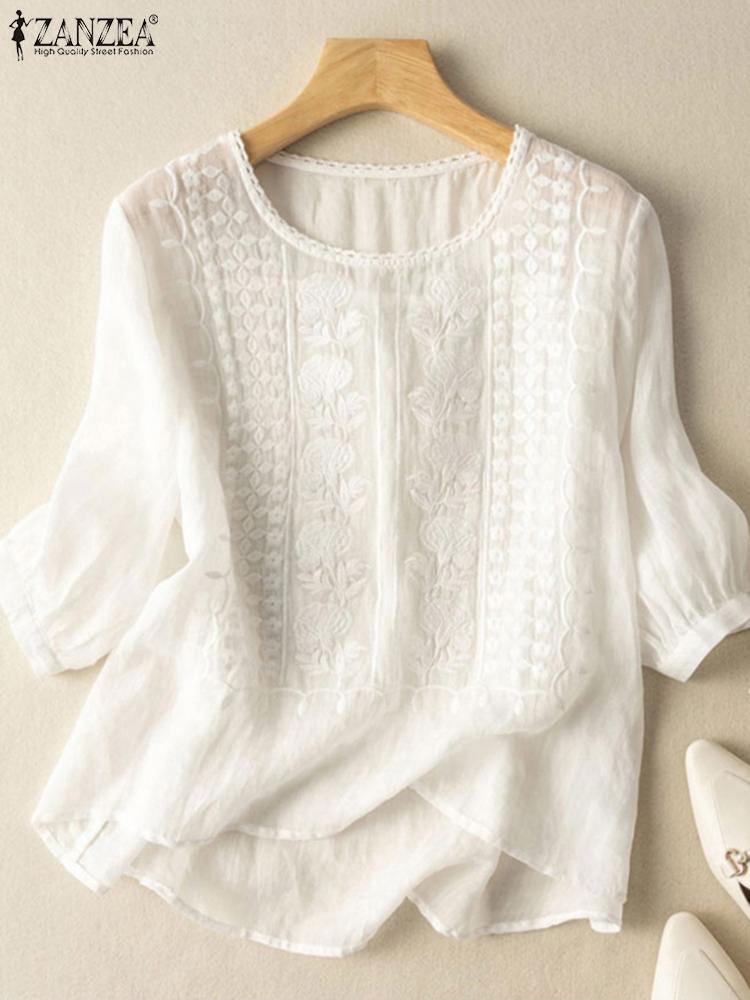 Embroidery Blouse - ZANZEA بلوزات نسائية أنيقة مطرزة لخريف
