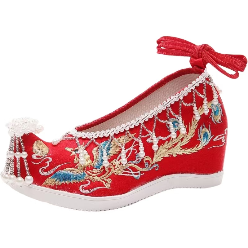 Embroidery Red - المرأة الجديدة الأحمر المطرزة أحذية الزفاف