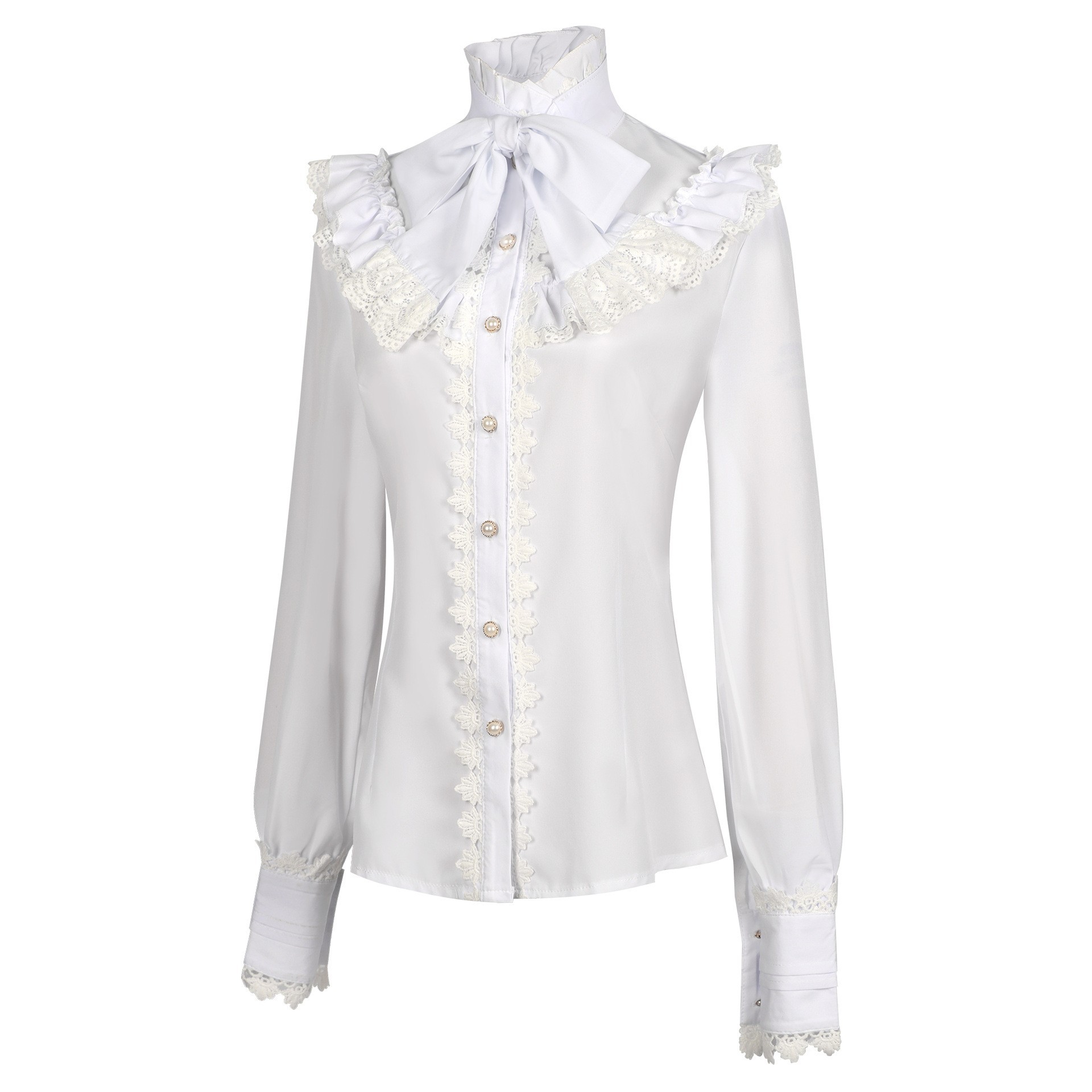 Embroidery Blouse - قميص نسائي جديد بتصميم فيكتوري قوطي،