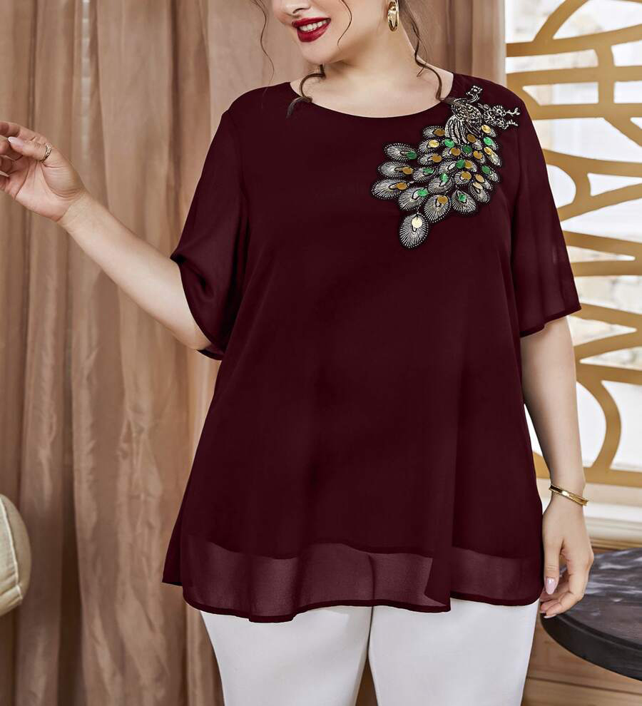 بلوزة طاووس مطرزة للسيدات بمقا - مراجعة Embroidery Blouse وسعره