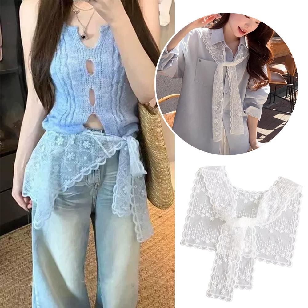 شال دانتيل فرنسي للنساء، أنيق  - مراجعة Embroidery Blouse وسعره
