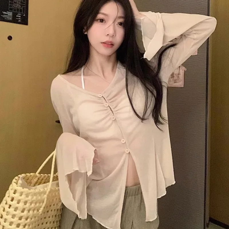 بلوزة بأكمام شفافة - قميص مطوي - مراجعة Embroidery Blouse وسعره