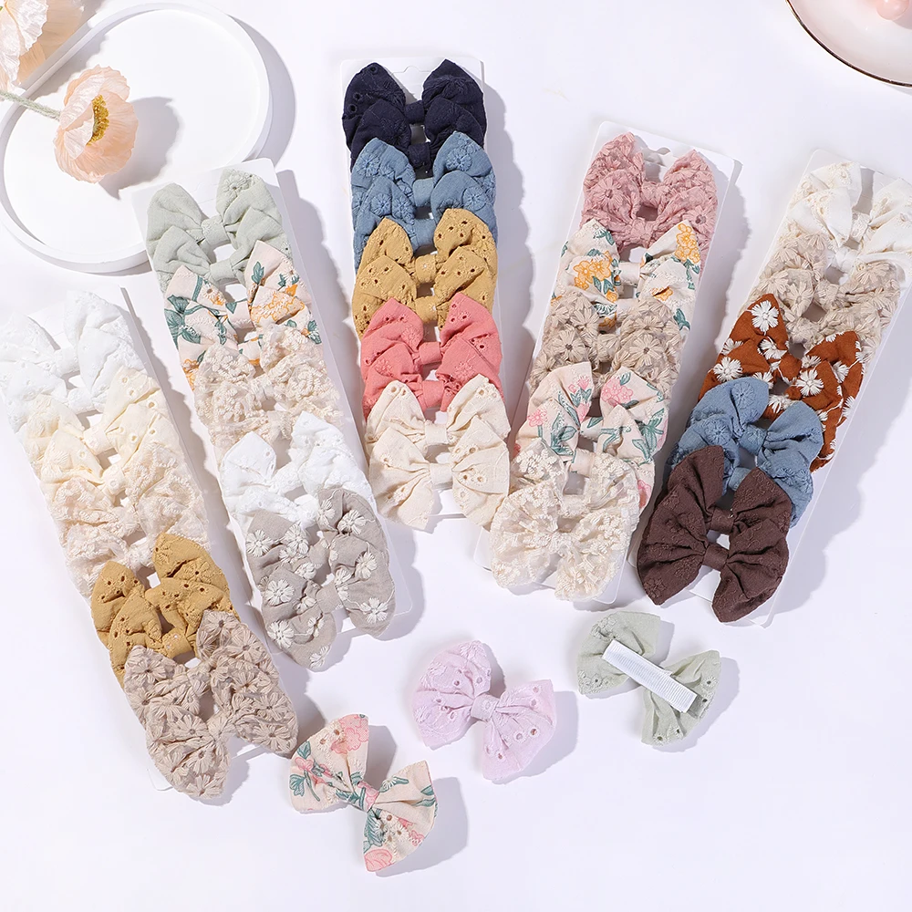 مشبك فيونكة شعر مطرز من القطن  - مراجعة Embroidery Gift Ideas وسعره