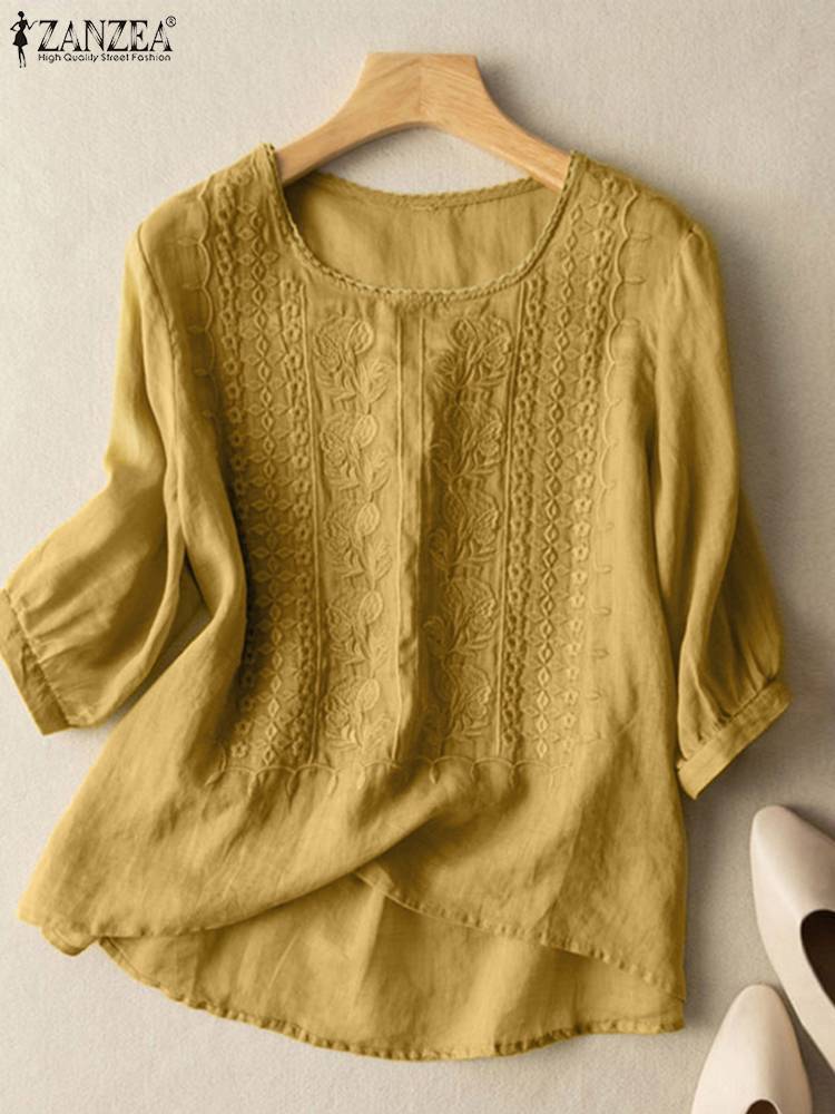 ZANZEA بلوزات نسائية أنيقة مطر - مراجعة Embroidery Blouse وسعره