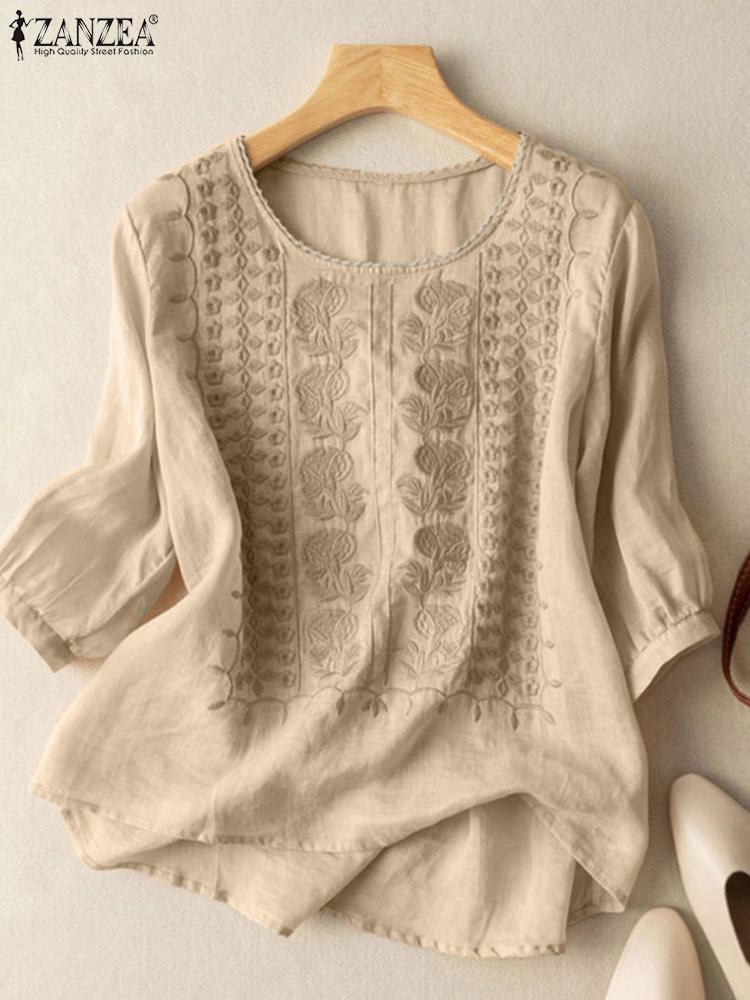 ZANZEA بلوزات نسائية أنيقة مطر - مراجعة Embroidery Blouse وسعره