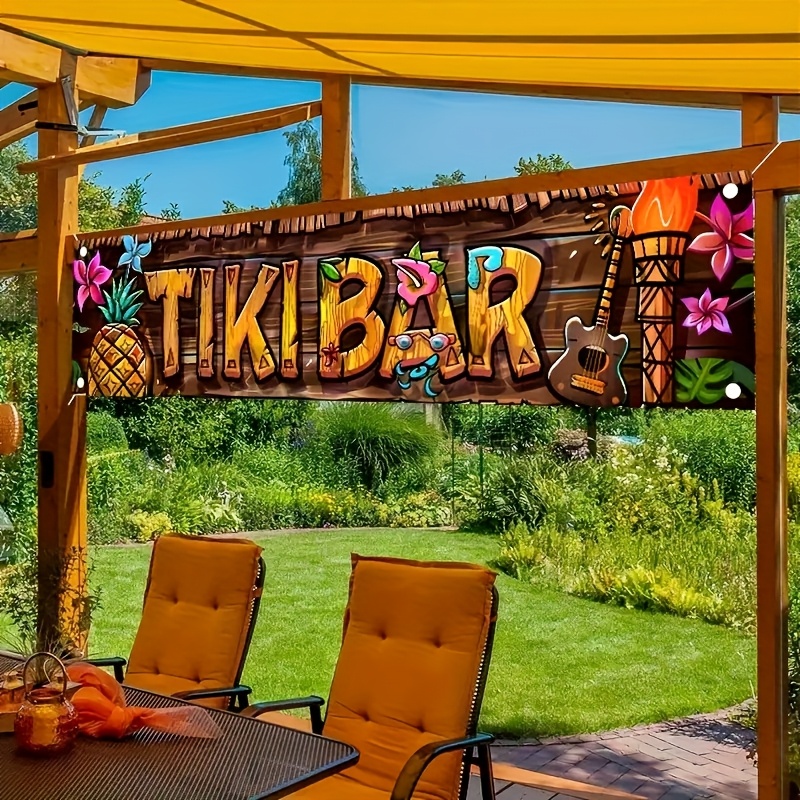 لافتة Tiki Bar الاستوائية لشاط - مراجعة Embroidery Garden وسعره