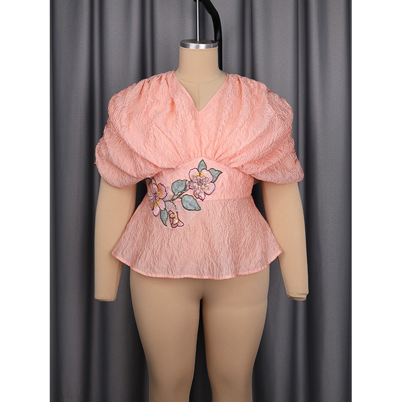 بلوزة سليرجي بمقاسات كبيرة مطر - مراجعة Embroidery Blouse وسعره
