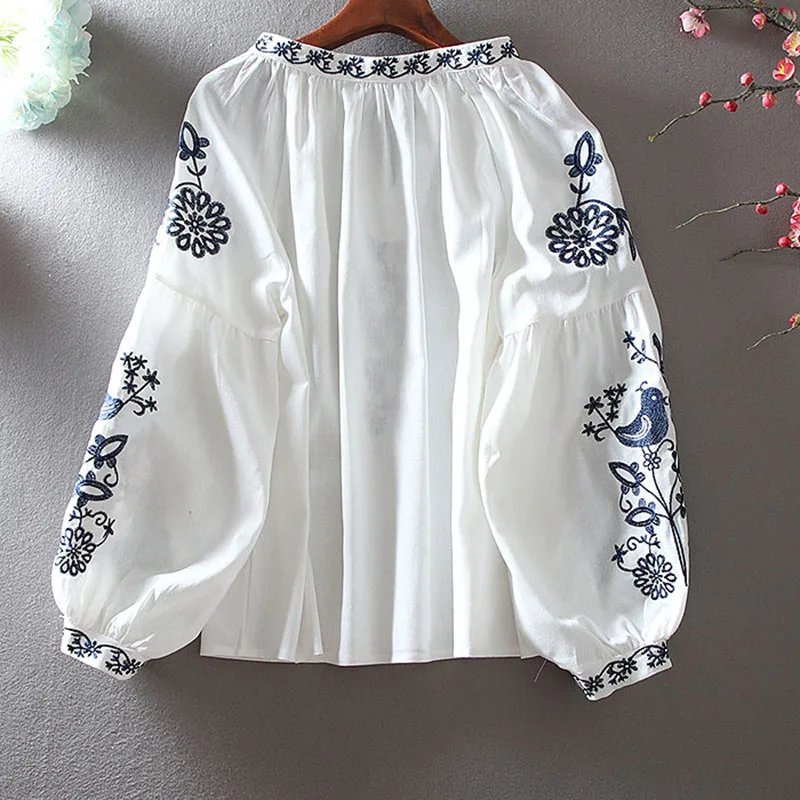 بلوزة نسائية ريترو 2026 بتصميم - مراجعة Embroidery Blouse وسعره